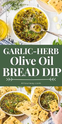 garlic herb olive oil bread dip is an easy and delicious appetizer for any occasion