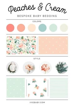 peaches and cream bespoke baby bedding color palettes with pink flowers