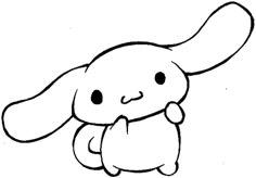 a drawing of a bunny with its eyes closed