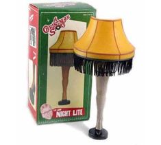 a lamp that is in front of a box