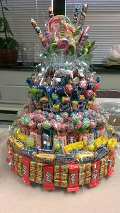 a christmas tree made out of candy and candies