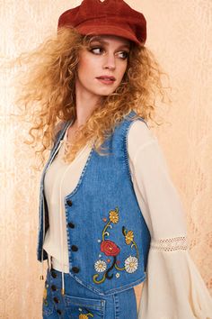 Rising of the Moon The Hippie Shake, Denim Vest Outfit, Embroidered Waistcoat, Clothes Embroidery Diy, Embroidered Handbag, Slow Fashion Brands, Pre Production