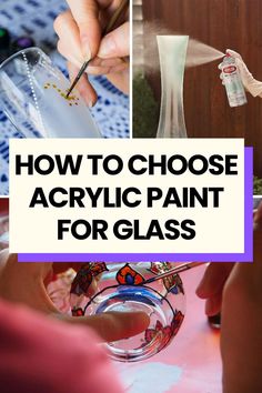 Learn if you can use acrylic paint on glass and make it stick permanently with my top acrylic paints for glass and quick how-to guide Painting Glassware Acrylic, How To Paint Stained Glass Effect, Stained Glass Bottle Painting, Best Glass Paint, Painting On The Glass Ideas, How To Paint On Glassware, How To Make Glass Paint, Best Paint For Glass Diy Projects, Painting Glass Tutorial