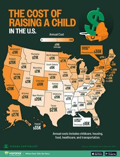 the cost of raising a child in the u s info graphic by visual capital, inc