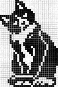 a black and white cross stitch pattern with an image of a sailboat on it