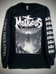 MORTUOUS+"UPON+DESOLATION"+LONGSLEEVE OFFICIAL+MERCH Gildan/Yazbek+shirts.+100+%+COTTON.+ Metal Band Merch, Metalhead Clothes, Metal Streetwear, Aesthetic Attire, Metal Tshirt, Gothic Tattoos, Merch Ideas