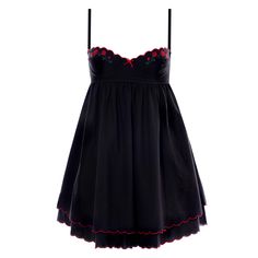 Just the thing for a romantic outing ~ pretty rose embroidery on scalloped edge cups, and a babydoll fit tiered skirt. Cups are fully lined with a layer inside to give a flattering shape and support. Straps adjust with heart sliders, and corset lacing in back for a secure fit. Dress With Lace, Simple Dress, Emo Dress, Gothic Dresses, Babydoll Dress Outfit, Corset Outfit, Romantic Goth, New Romantics, Babydoll Dress