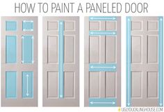 how to paint a paneled door with an arrow pointing up and down the side