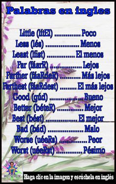 a poster with the names of different languages in spanish and english, on a white wooden background