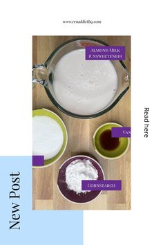 ingredients to make homemade cake mix on a wooden table