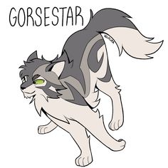 a drawing of a cat with the words goreestar on it's chest