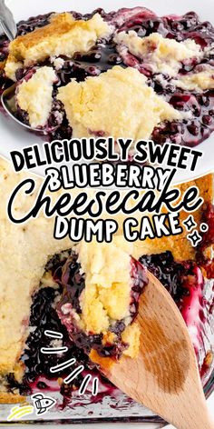 a deliciously sweet blueberry cheesecake dump cake