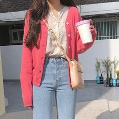 Cute Outfits With Jeans, Korean Girl Fashion, Korean Fashion Trends, Ulzzang Fashion, 가을 패션, Korean Street Fashion, Korean Outfits