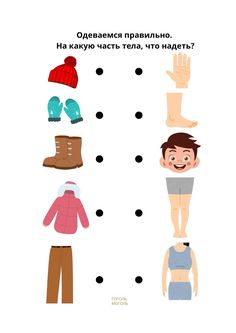 a poster with different types of clothes and shoes on the bottom right hand corner, in russian