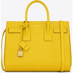 Saint Laurent Classic Small Sac De Jour Bag In Yellow Leather (€2.475) ❤ liked on Polyvore Saint Laurent Handbags, Shoulder Strap Bag, Genuine Leather Purse, Leather Shoulder Handbags