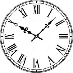 a black and white clock face with roman numerals