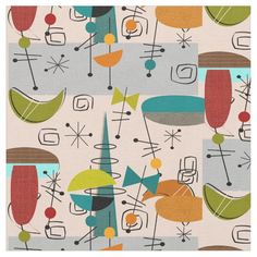 an abstract pattern with various shapes and colors