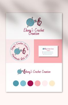 the logo and business card design for ebbyby's crochet creation