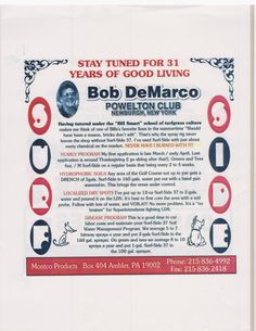 an advertisement for bob demarco's new year's eve club in the bronx