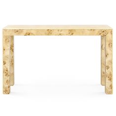 a white marble console table with an intricate design on the top and bottom, against a white background