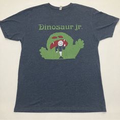 Good Used Condition Dinosaur Jr. T-Shirt All Hg Items Arrive Ready 2 Wear! [Jewelry/Leathers: Conditioned + Polished Clothing: Washed + Steamed *Unless Dry Cleaning Only Or Never Worn, Tags Attached Specified*] Will Consider Reasonable Offers! Questions Are Welcome Please Ask For Measurements- I'm Happy 2 Help! Blue Dinosaur Print Short Sleeve T-shirt, Elf Suit, Arizona Tee, Dinosaur Jr, Retro Band, Blue Vans, Long Tank Tops, Yellow T Shirt, Red Shorts