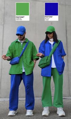 Neon Colour Outfit, Color Blocking Aesthetic, Green Matching Colors Outfit, Color Wheel Outfits, Mix And Match Colors Outfits, Colour Blocking Outfit, Ropa Color Neon, Color Matching Clothes, Green Color Combinations