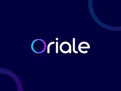 the word oriale on a dark blue background with purple and white circles around it