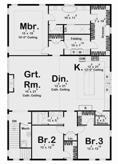 the first floor plan for a two story house