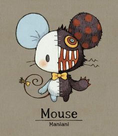 a mouse with a hat on its head and the words mouse mania written below it