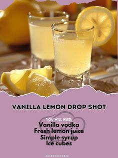 🍋 Refresh your taste buds with our Vanilla Lemon Drop Shot! 🍹✨ #LemonDrop #VanillaTwist Vanilla Lemon Drop Shot Ingredients: Vanilla vodka (1 oz) Fresh lemon juice (1 oz) Simple syrup (1/2 oz) Ice cubes Lemon twist for garnish Instructions: Combine vanilla vodka, lemon juice, and simple syrup in a shaker. Fill with ice and shake well. Strain into a shot glass. Garnish with a lemon twist. 🌟 A sweet and tangy delight, perfect for any occasion! 🍋🍹 #RecipeInspire #VanillaLemonDrop #Refreshing... Lemon Drop Shots, Vanilla Vodka, Lemon Drop, Taste Buds, Fresh Lemon Juice, Simple Syrup, Mixed Drinks, Vodka