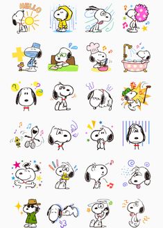 the peanuts stickers are all different colors and sizes