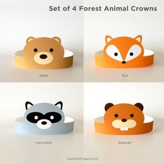 four different types of animal headbands