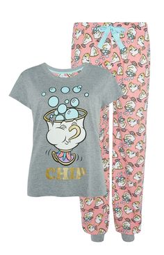 Beauty And The Beast Pyjama Set Primark Pyjamas, Disney Pjs, Cute Disney Outfits, Disney Merch, Disney Pajamas