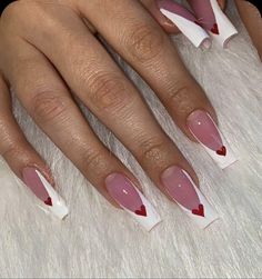 Acrylic Nails Short Square, Acrylic Nails Short, Nails Short Square, Vday Nails, Acrylic Nail Set, Nail Designs Valentines, French Tip Acrylic Nails, Classy Acrylic Nails, Short Square Acrylic Nails