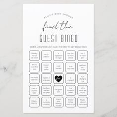 a printable baby shower game for the guest