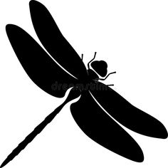 a black and white silhouette of a dragonfly on a white background royalty photo - illustration