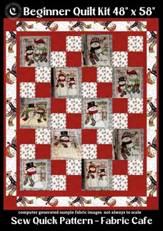 Snowman Block Panel Beginner Quilt Kit with Studio E, Snow Place Like Home Fabrics. Finish quilt size approximately 48" x 58" Quilt - Sew Quick Quilt Pattern by Fabric Café. 📧 Join Angels Neverland VIP email list and get 15% off your next order.  Copy and paste:  https://angelsneverland.com/pages/angelsneverland-com-signup Be the first to enjoy exclusive deals, fresh fabric inspiration, and magical surprises crafted just for you! PERFECT introduction to quilting, lower price point, easy to use Snowman Blocks, Snow Place Like Home, Snow Place, Beginner Quilt, Christmas Quilting, Nursery Quilt, Quilt Backing, Quick Quilt, Pick 3