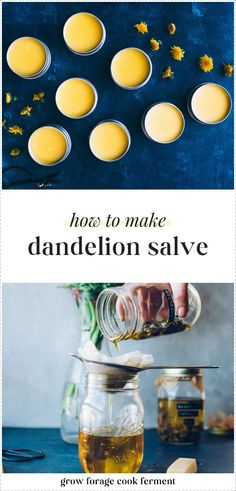 Master How to Make and Use Dandelion Salve in our Homemade Skin Care section. This guide offers a step-by-step approach to creating a natural salve with dandelions, ideal for nurturing skin. A great addition to your DIY beauty recipes and homemade beauty products, it embodies the essence of homestead living and herbal medicine. Visit growforagecookferment.com for more BOARD TITLE KEYWORDS. Herbal Salve Recipes, Dandelion Salve, Medicinal Flowers, Homemade Salve, Dandelion Oil, Dandelion Benefits, Homemade Cough Remedies, Salve Recipes, Herbal Skin Care