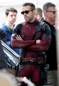 the actor is dressed as deadpool