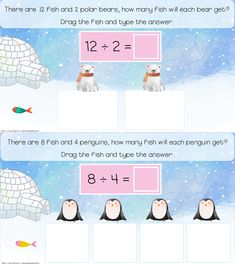 two penguins and one penguin are in the same place to solve this number puzzle game