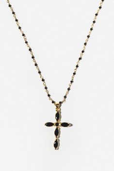 Goddess Jewelry Gold / 16 Inches Archangel Cross Necklace Good Cross Necklace, Cross Necklace Gothic, Long Cross Necklace, Black Cross Necklace, Child Of Wild, Petite Necklace, Ancient Stone, Catholic Rosary, Gold Cross Necklace