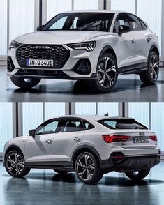 two side by side images of the new audi q3 suv and an older one