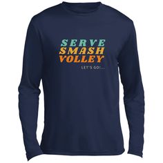 "Serve, smash, Volly" Men’s Long Sleeve Tennis Performance Tee – Rallies and Rackets Tennis Towel