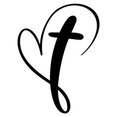 the letter f with a heart in it