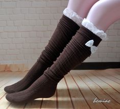 If you order my handmade items for your friend ,I like to write greeting cards for you , and sent to the designated place. ❤ ❤ ❤ ❤ ❤ ❤ ❤ ❤ ❤ ❤ ❤ ❤ ❤ ❤ ❤❤ Lace and bow thigh high socks, long stockings, over the knee socks, lace long socks ,girls leg warmers, grey ,black and brown socks. Made in high quality,My specifically lace and bow design. Black,gray ,brown opaque stocks The leg warmers are made of: 85% regenerated cotton 15% elastic SIZE: One size fits most. long 50 cm (20, in) Care instruct Leg Warmers Brown, Brown Lace Boots, Lace Boot Socks, Socks Lace, Brown Socks, Dr Shoes, Over The Knee Socks, Thigh High Socks, Long Socks