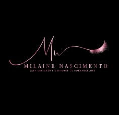 the logo for an eyeliner company with pink eyelashes on black background and text that reads,