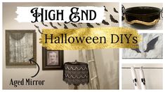 a collage of halloween decorations with the words high and low