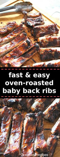 baby back ribs on a cutting board with text overlay