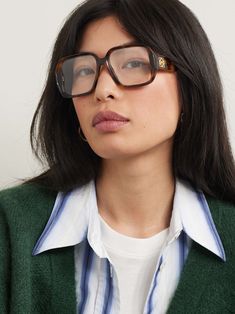 LOEWE EYEWEAR Anagram square-frame tortoiseshell acetate optical glasses Loewe Sunglasses Outfit, Prada Glasses Frames Woman, Loewe Glasses, Loewe Sunglasses, Jeans Pumps, Tortoiseshell Glasses, Glasses Inspiration, Tortoise Shell Glasses, Prada Glasses