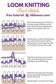 the instructions for how to tie a loom knitting knot